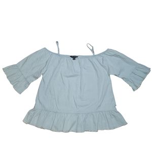 Lucky Brand girls of the shoulder light blue size XL 100% cotton